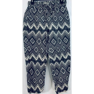 J‎ Crew Women Elastic Drawstring Ivory Navy Size 4